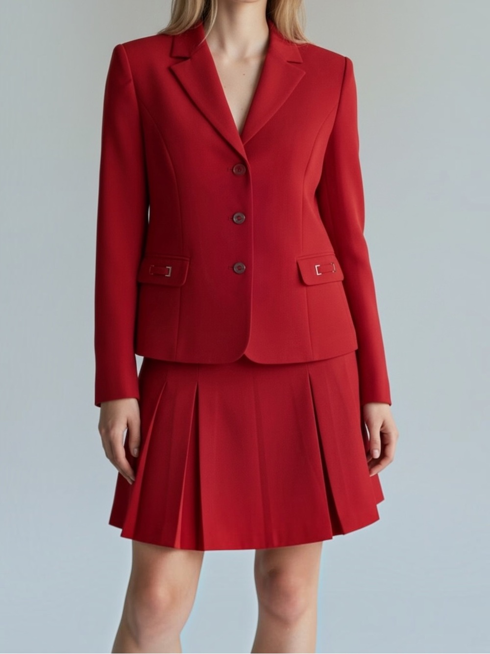Tahari Arthur S. Levine Tailored Red Single-Breasted Blazer